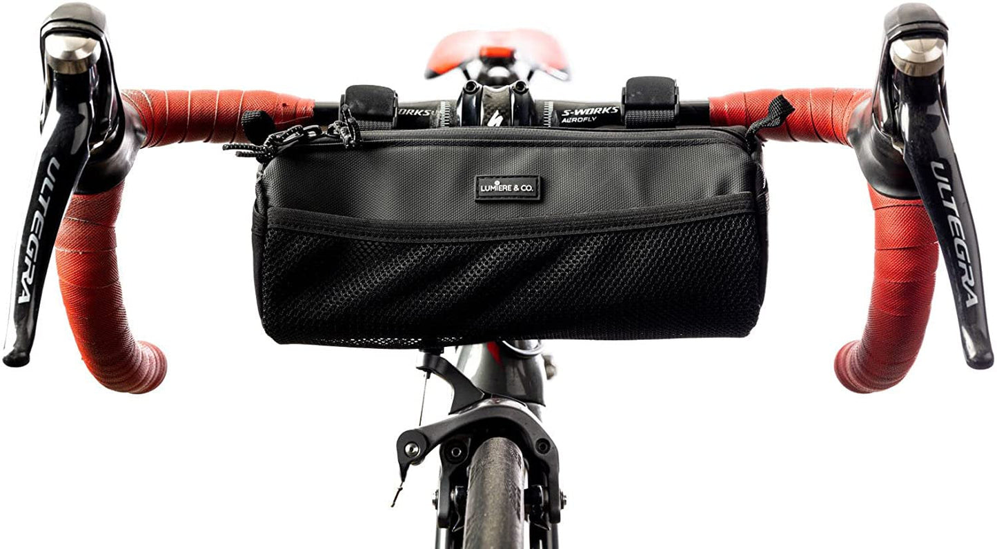 Lumiere & Co. Bike Handlebar Bag , Bike Bag , Bicycle Handlebar Bag , Bike Front Bag, Mountain Bike Storage , Front Frame Storage , Bicycle Accessories , Bike Pouch for Bicycle