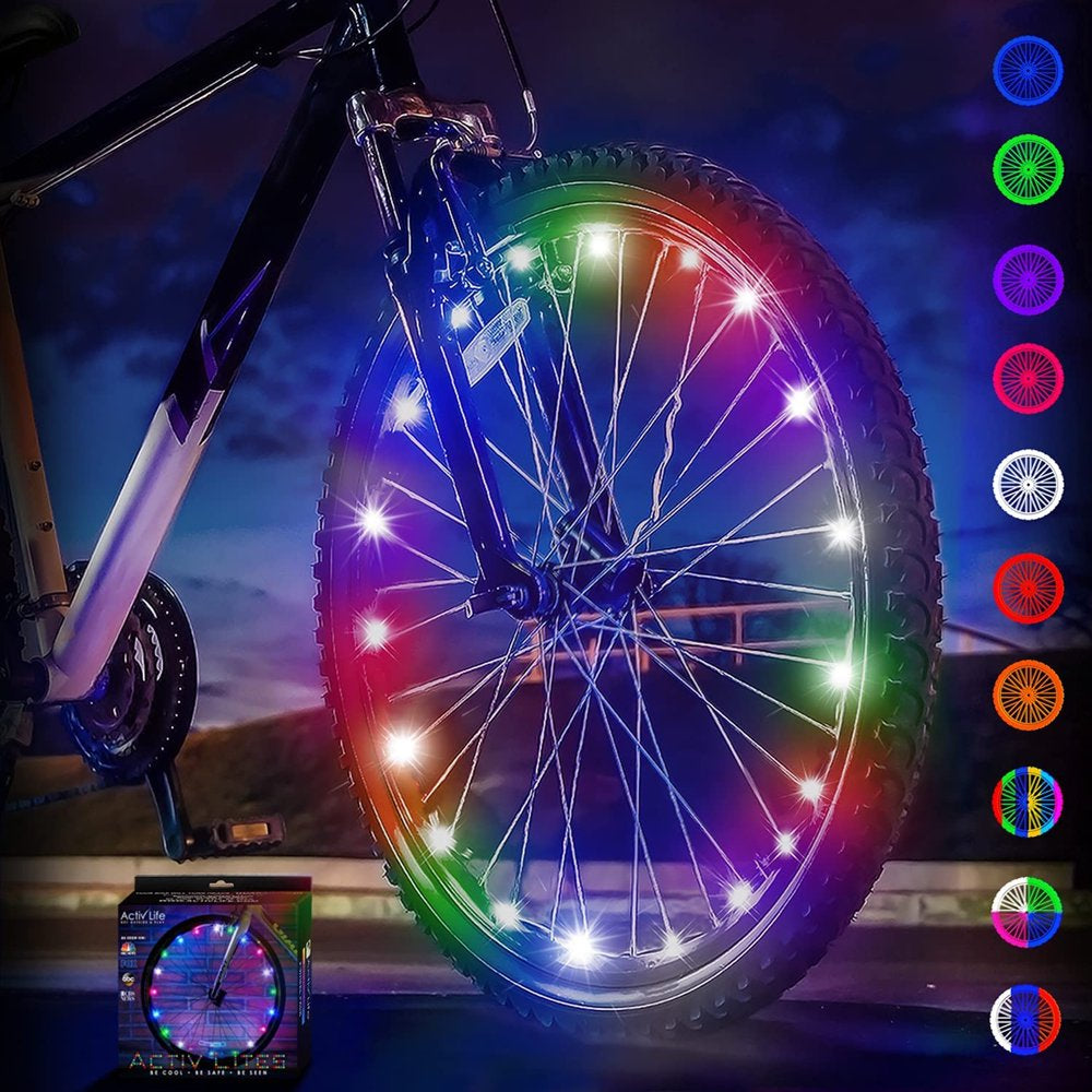 Activ Life LED Bike Wheel Lights Bicycle Spoke Light for Night Riding White 2-Pack