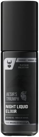 The Beard Struggle Night Liquid Elixir Beard Oil - Platinum Collection - Aesir's Triumph (1 Fl oz) - Beard Oil for Men - Natural Blend for Softens, Moisturizing, & Healthier Beard Growth