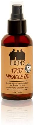 Dixon's 1737 Miracle Oil - Natural & Organic Moisturizing Oil for Hair, Beard & Scalp - Softens, Helps Reduce Breakage, Adds Shine
