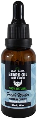 Leaf Aura Beard Oil (Fresh Winter) - Premium Quality, 100% Natural & Made In Canada,30ml