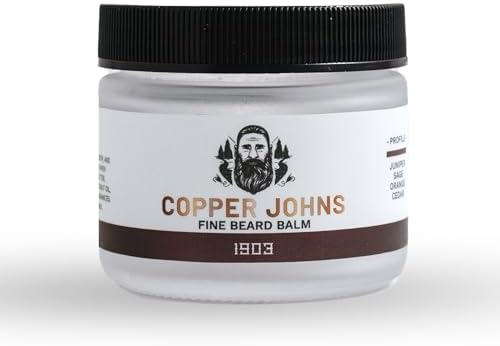 Copper Johns | Beard Balm | Shape Beard with Medium to Firm Hold | Seals in Moisture | Made with Shea Butter, Jojoba Oil, & Ionic Inland Sea Minerals | 1903 | 2 oz