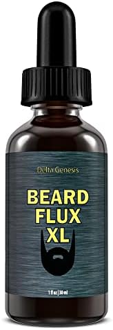 Delta Genesis Beard Flux XL (1 fl oz / 30 ml) | Mustache and Beard Growth Stimulating Oil | Facial Hair Growth Product for Men | Soothing Formulation with Argan, Caffeine, and Jojoba