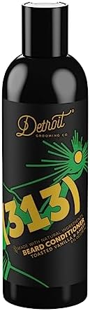 Detroit Grooming Co. Beard Conditioner for Men with Argan Oi l& Cocoa Seed Butter - Softener, Detangler, Hydrating Conditioner & Face Moisturizer-Toasted Vanilla and Amber - 313-8oz