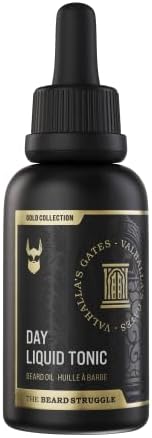The Beard Struggle - Day Liquid Tonic Beard Oil - Gold Collection, Valhalla's Gates - Beard Oil for Men - Moisturize, Softens Hair, Reduces Itch - Day Time Beard Growth Oil (1 Fl oz)