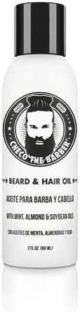 CHECO THE BARBER Beard oil: with all mint, almond and soy oils, beard & hair oil, with excellent and nourishing ingredients, premium quality beard oil