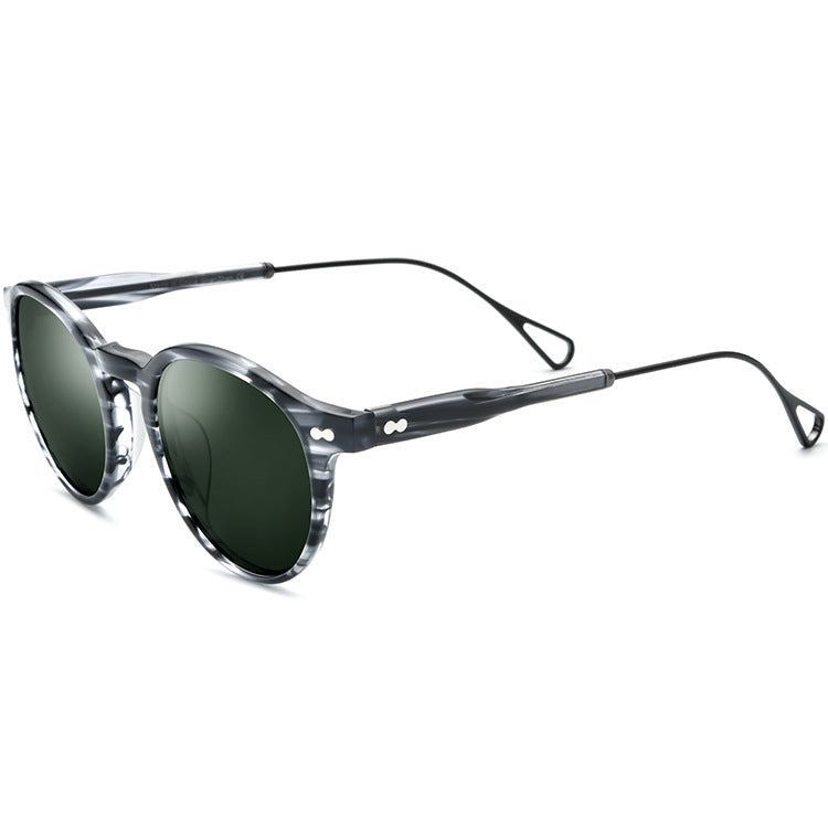 Fashion Polarized Sunglasses Men Retro Round - Blue Force Sports