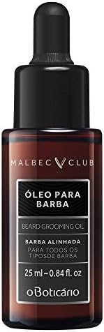 Malbec Club Pre Shave and After Shave Oil for Men, Grooming Oil, Hydrating Scented Beard Oil & Softener No Rinse Conditioner, 25ml