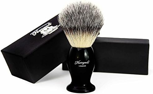 Black Colour Base/Handle Men's Shaving Brush. Comes with Four Different Type of Pure Badger Hair to Choose. Perfect and Easy to Maintain Hair. Comes in a Designer Box. (Synthetic Badger Hair)