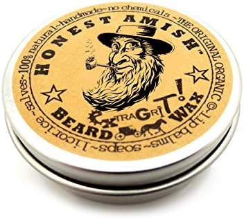 Honest Amish Extra Grit Beard Wax - Natural and Organic - Hair Paste and Hair Control Wax - 2 ounce