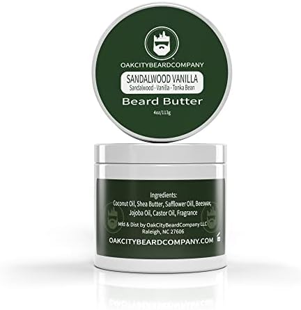 Oak City Beard Company - Sandalwood Vanilla - 4 Ounce - Beard Butter - Beard Conditioner - Sandalwood - Vanilla - Tonka Bean