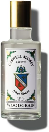 Caswell-Massey Woodgrain Sandalwood Gold Cap After Shave, Soothing Aftershave with Cedarwood, Clove & Musk, 3 Fl Oz