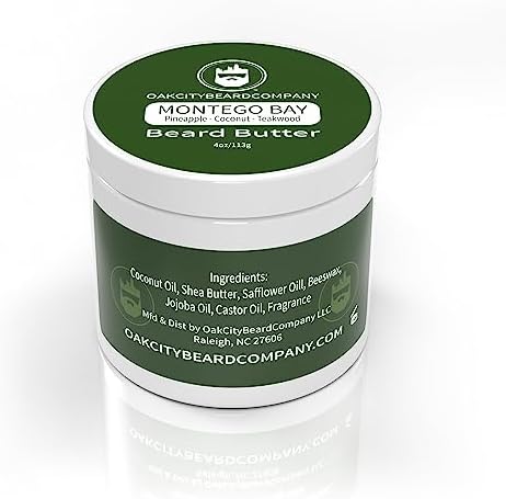 Oak City Beard Company - Montego Bay - 4 Ounce - Beard Butter - Beard Conditioner - Pineapple - Coconut - Teakwood
