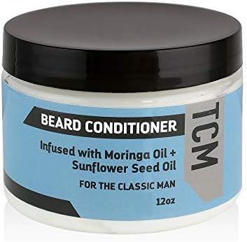 TCM Men's Beard, Mustache, and Facial Hair Conditioner for Softness, Shine, and Control, infused with Moringa Oil and Sunflower Seed Oil (Single)