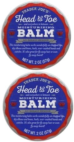 Trader Joes Head to Toe Moisturizing Balm and Beard Balm 2oz (57g) (2 Pack)