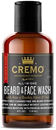 Cremo Distiller's Blend (Reserve Collection) Beard and Face Wash, Specifically Designed to Clean Coarse Facial Hair, 4 Fluid Oz