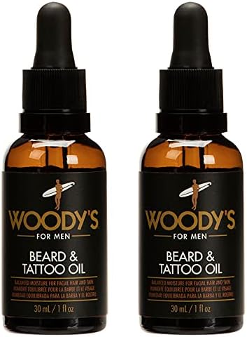 Woody's Quality Grooming for Men Beard & Tattoo Oil, 2-Pack