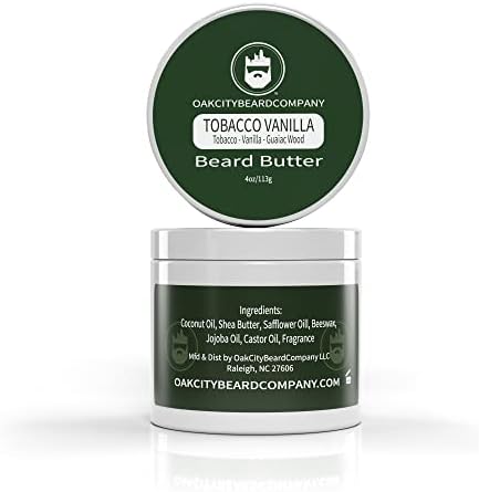 Oak City Beard Company - Tobacco Vanilla - 4 Ounce - Beard Butter - Beard Conditioner - Tobacco - Vanilla - Guaiac Wood