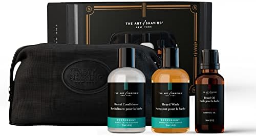 The Art of Shaving Beard Prep Kit - 4oz Peppermint Beard Wash & Conditioner, 1oz Sandalwood Beard Oil