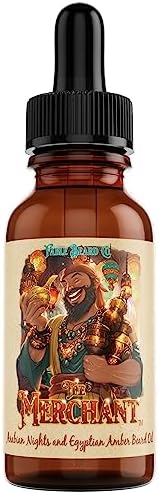 Fable Beard Co. Beard Oil - The Merchant, Arabian Nights & Egyptian Amber Scented, Natural Beard Oil for Men with Jojoba & Argan Oils, Vitamin E, Beard Hair Softener, Made in USA (1 Fl Oz)