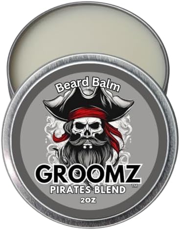 GROOMZ Beard Balm -Made in the USA with all natural ingredients - 2 oz (Pirates Blend)