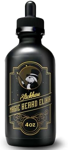 SLICKHARE Magic Beard Elixir beard oil. 100% All Natural, Organic Beard Oil For Men Made in USA (4oz) mens valentine's gifts for boyfriend | husband & coworkers.
