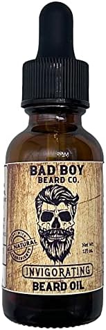 Bad Boy Beard Co. Beard Oil - Invigorating Blend (Cedarwood/Peppermint/Lavender) - All Natural Ingredients - 1oz