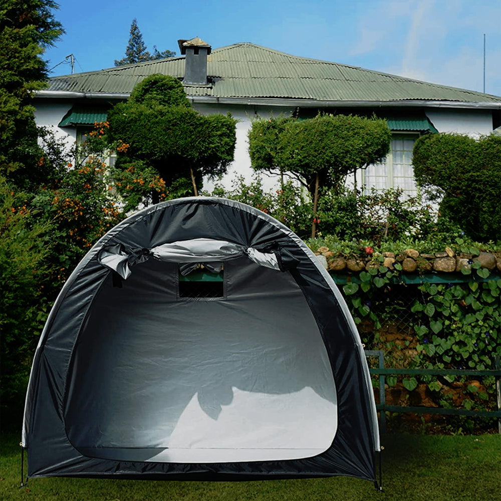 Bike Cover Tent, Outdoor Waterproof Portable Storage Tent for 2 Bikes, Anti-Dust Bicycle Storage Shed,Backyard Shed Tarps Cover,Pu4000 210D Oxford Fabric