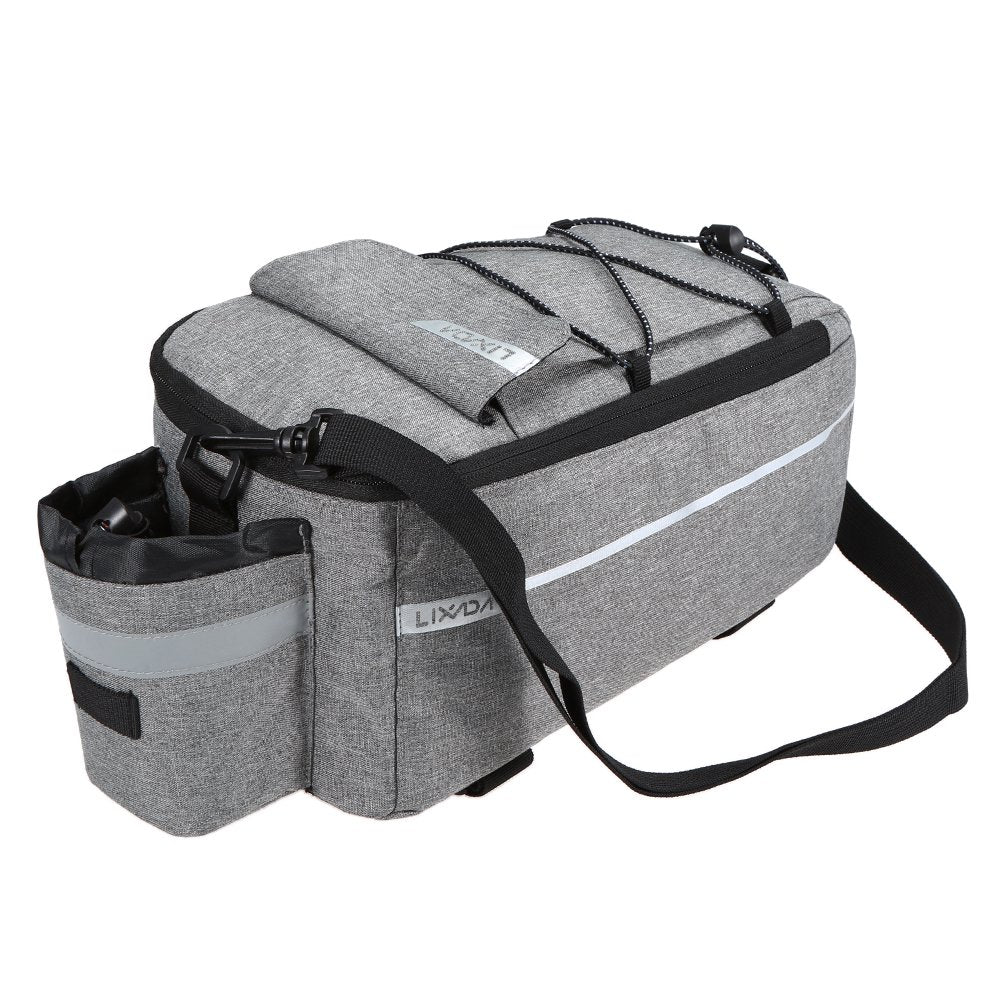 Lixada Insulated Trunk Cooler Bag Cycling Rear Rack Storage Luggage Bag Reflective MTB Bike Pannier Bag Shoulder Bag