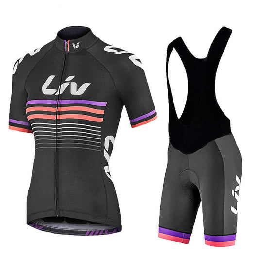 Women's LIV Summer Cycling Jersey Short Sleeve Shorts Suit Breathable - Blue Force Sports