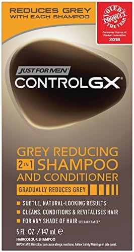 Just For Men Control GX 2 in 1 Grey Reducing Shampoo and Conditioner, 5 Fluid Ounce