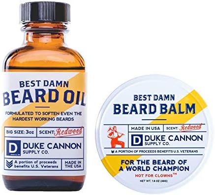 Duke Cannon Supply Co. Beard Bundle: Best Beard Oil, 3oz + Beard Balm, 1.6oz / Made with Natural and Organic Ingredients
