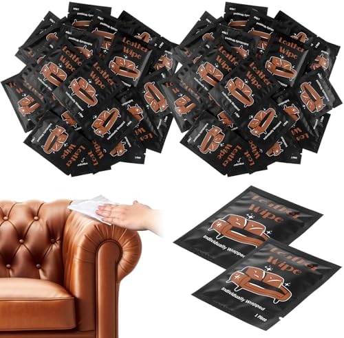 200 Pcs Leather Wipes Furniture Polish Conditioner Wipes Individually Wrapped Bulk Nonwoven Leather Cleaner Wipes to Beautify and Protect Contains Cleaning and Protection Pleasant Scent