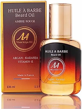 MASSALIYA OIL-beard oil.Made in France. Beard,mustache,and hair growth.Skin care,moisturization,protection.Argan, Jojoba,Castor oil,Karanja.Unique perfume- quality oil.Alcohol-free (AMBRE ROUGE)