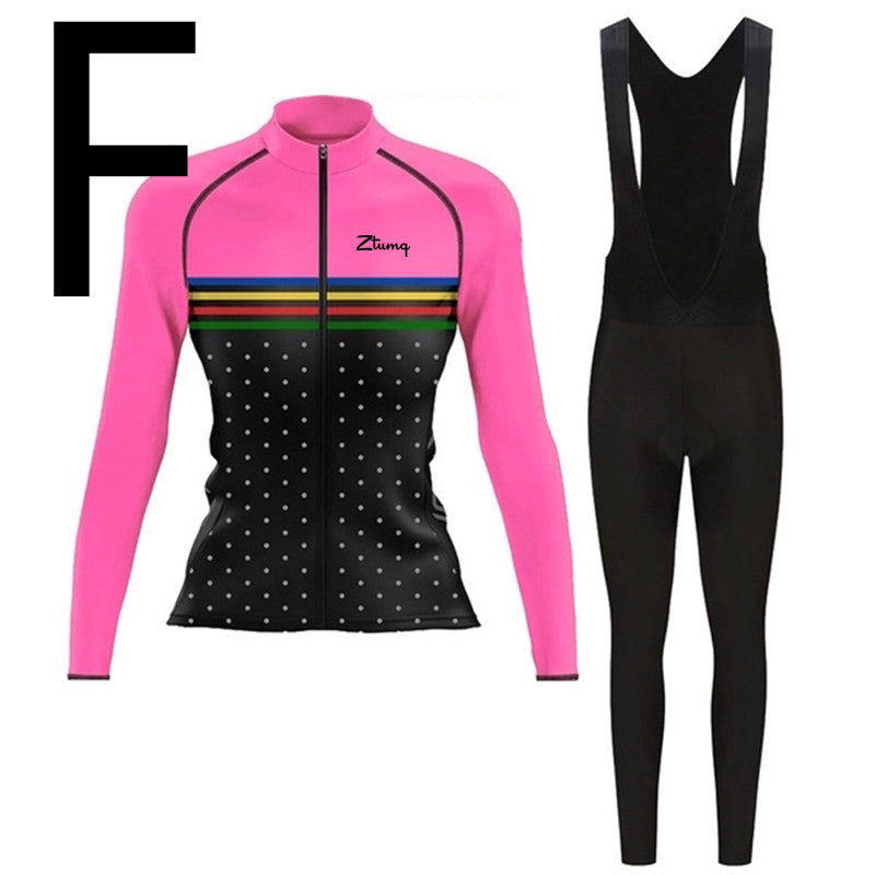 Long-sleeved Cycling Jersey And Bib, Running And Mountain Biking Sports Suit - Blue Force Sports