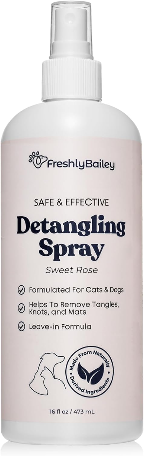 Dog Detangler Spray - Pet Detangling Spray for Cats & Dogs - Natural Detangler & Leave in Conditioner Spray for Your Cat or Dog - Remove Tangles & Condition Pet's Coat 16 Fl Oz