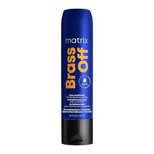 MATRIX Brass Off Blue Conditioner | Removes Brassy Orange Undertones | Color Depositing & Toning | Pigmented Conditioner For Lightened Brunettes | For Color Treated Hair | Salon Conditioner | Vegan
