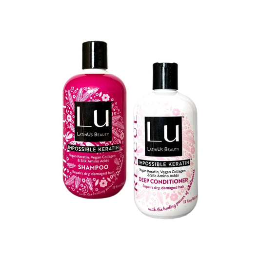 RESCUE Impossible Keratin Anti-Frizz Shampoo and Conditioner Set for Dry, Damaged Hair (12 oz each)