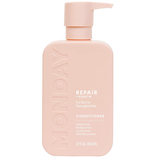 MONDAY HAIRCARE Repair Conditioner 12 oz. (354 ML) for Dry to Damaged Hair, Made with Keratin, Coconut Oil, Shea Butter and Vitamin E