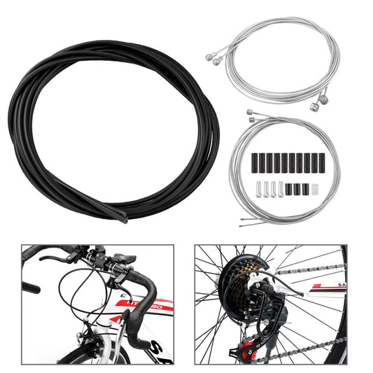 TSV Universal Bike Bicycle Front Brake Cable and Rear Brake Cable, Cuttable Brake Cable Housing Replacement Kit, Suitable for Mountain Bikes and Road Bikes