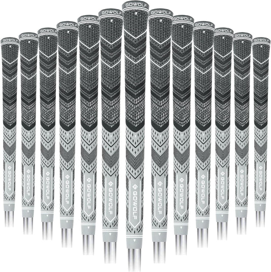 Golf Grip 13 Pack Cord Rubber Multi-compound Golf Driver Irons Club Grips with 15pcs Free Tapes