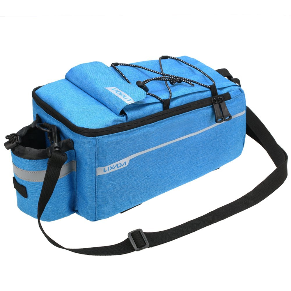 Lixada Insulated Trunk Cooler Bag Cycling Rear Rack Storage Luggage Bag Reflective MTB Bike Pannier Bag Shoulder Bag