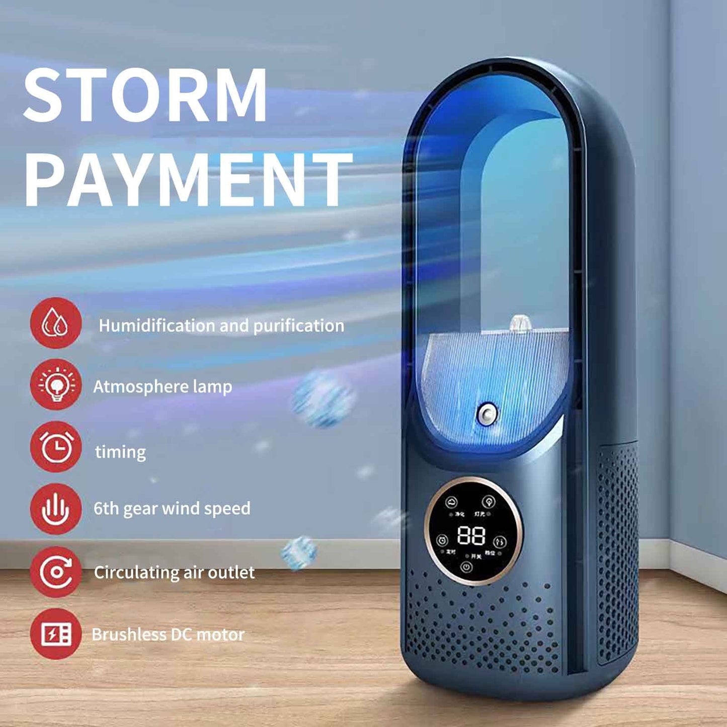 Air Conditioner Portable. Personal Mini Air Conditioner Quiet Desk Fan with 3 Speed Mode. USB Rechargeable Desktop Humidifier Fan Evaporative Cooler for Home. Office. Room. Outdoor