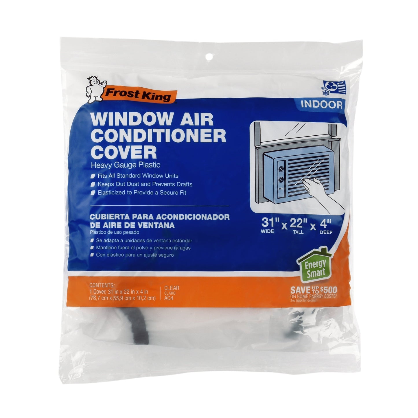 Frost King AC4 Inside Window Air Conditioner Cover. 3mil