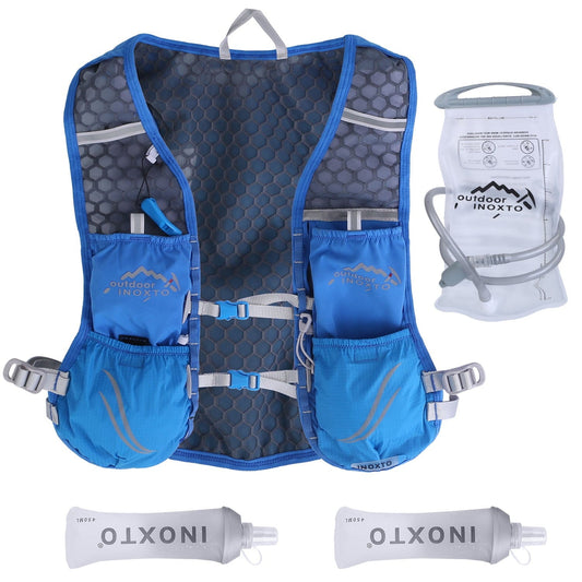 Runing Hydration Vest Backpack, iMounTEK Running Water Vest Hydration Pack with 2.4L Water Bladder Bag for Trail Running Marathon Race Hiking Cycling Blue