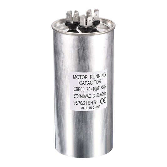 Uxcell Motor Start Capacitor. 70/10uF 370VAC 440VAC. CBB65 Circular Run Capacitor for Air Conditioner