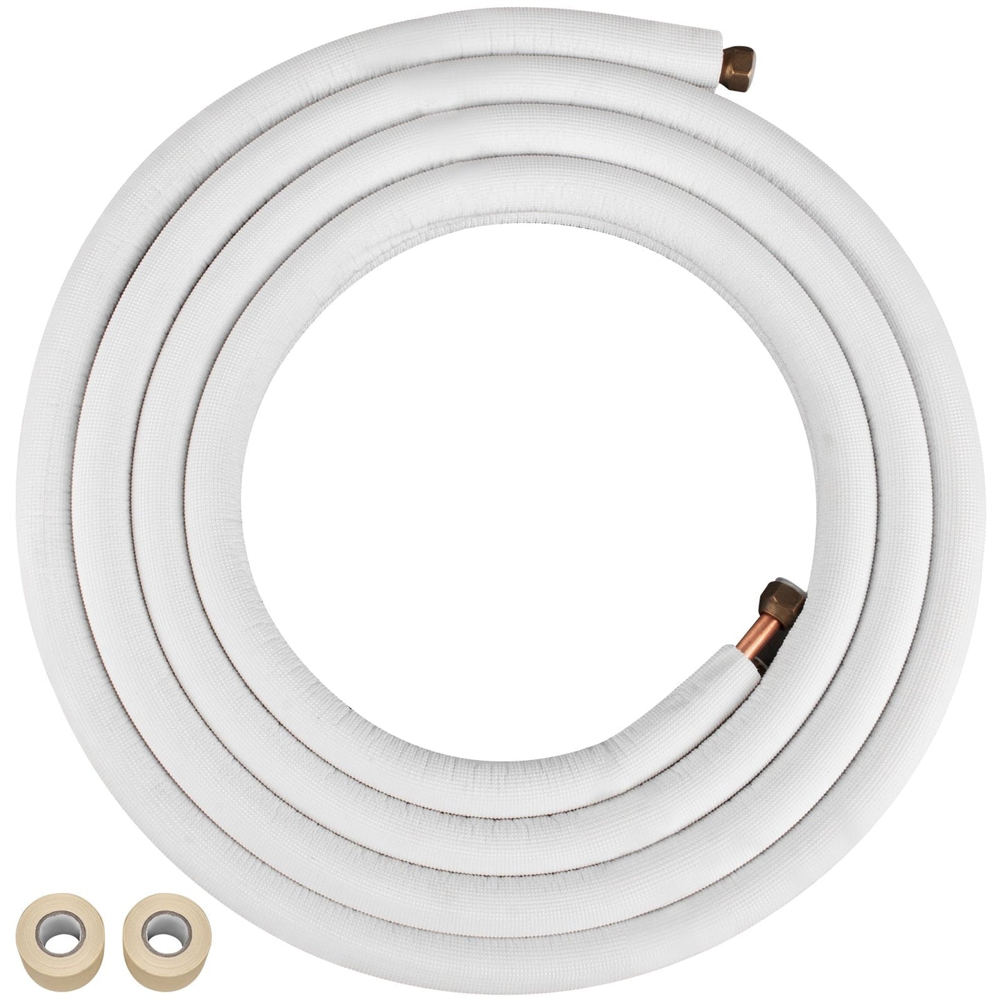 VEVOR 1/2 x 1/4-24.6ft Mini Split Copper Line Set. Copper Pipes for Mini Split Air Conditioner  OD Flared Copper Lines White Mini Split Line Set for Heat Pump System Line Set for 12000 BTU