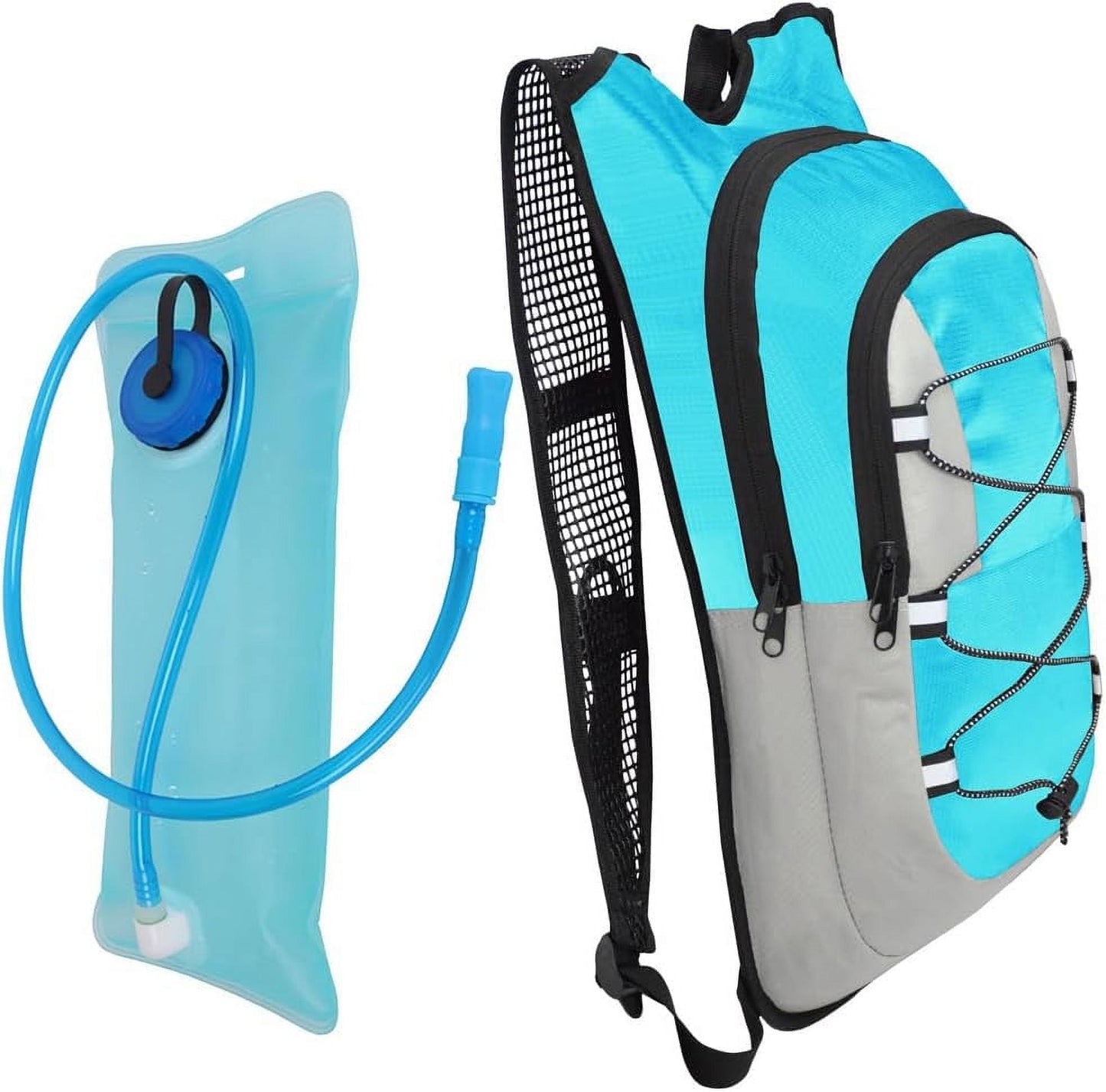 Waterproof Running Hydration Vest, Adjustable Hollow Shoulder Strap Vest, 12L Large Capacity Running Hydration Backpack with 2L TPU Water Bladder for Trail Running Marathon Race Hiking, Blue 1.12lb