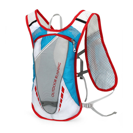 Yueyihe Hydration Pack Backpack Professional 12L Outdoors Mochilas Hydration Vest for Marathoner Running Race Cycling (Blue body and Red line)