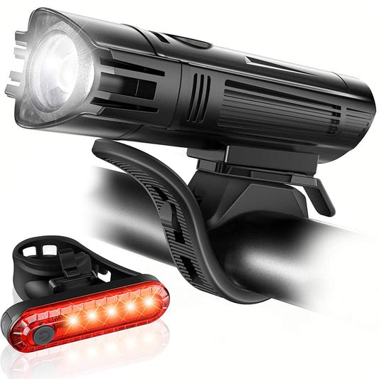 Musment Ultra Bright USB Re Bike Light Set, Powerful Bicycle Front Headlight and Back Taillight, 4 Light Modes, Easy to Install for Men Women Kids Road Mountain Cycling
